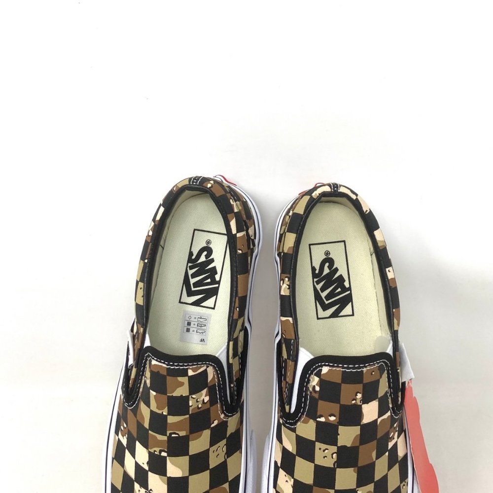 VANS Classic Slip On Men's Size Checkerboard Brown Canvas Slip On VN0A4BV3V4P - Picture 3 of 10